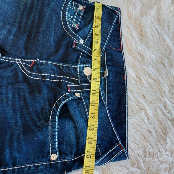True Religion Women's Straight Leg Mid Rise Thick Stitches Denim Jeans Size: 29 - Picture 12 of 14